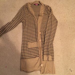 Brown/Black Long Sleeved Cardigan